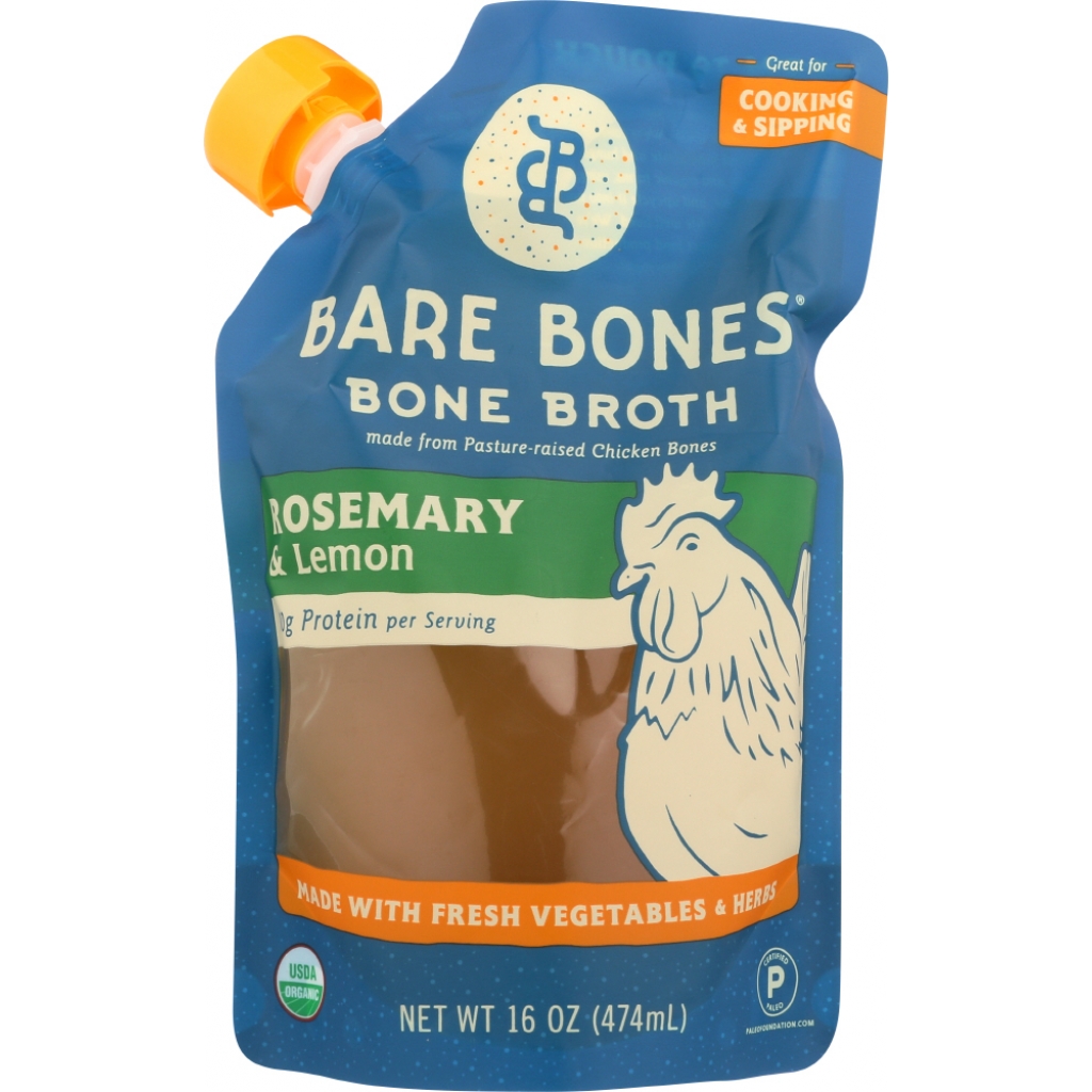 Chicken Bone Broth with Rosemary & Lemon - 16 oz