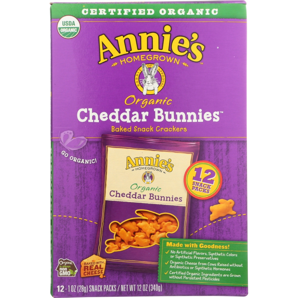 Organic Cheddar Bunnies - Kids' Flavorful Snack, 12 oz