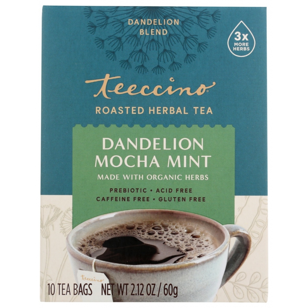 Teeccino Dandelion Mocha Mint Tea, 10.000 BG