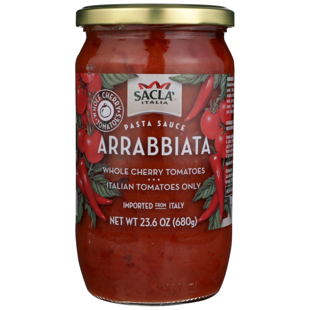 24 oz Whole Cherry Tomatoes Arrabbiata Pasta Sauce - Authentic Italian Flavor