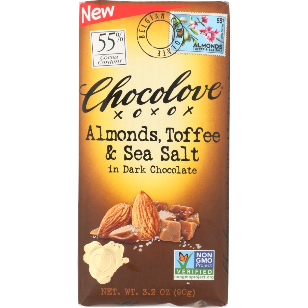 Dark Chocolate Almond Toffee with Sea Salt - 3.2 oz