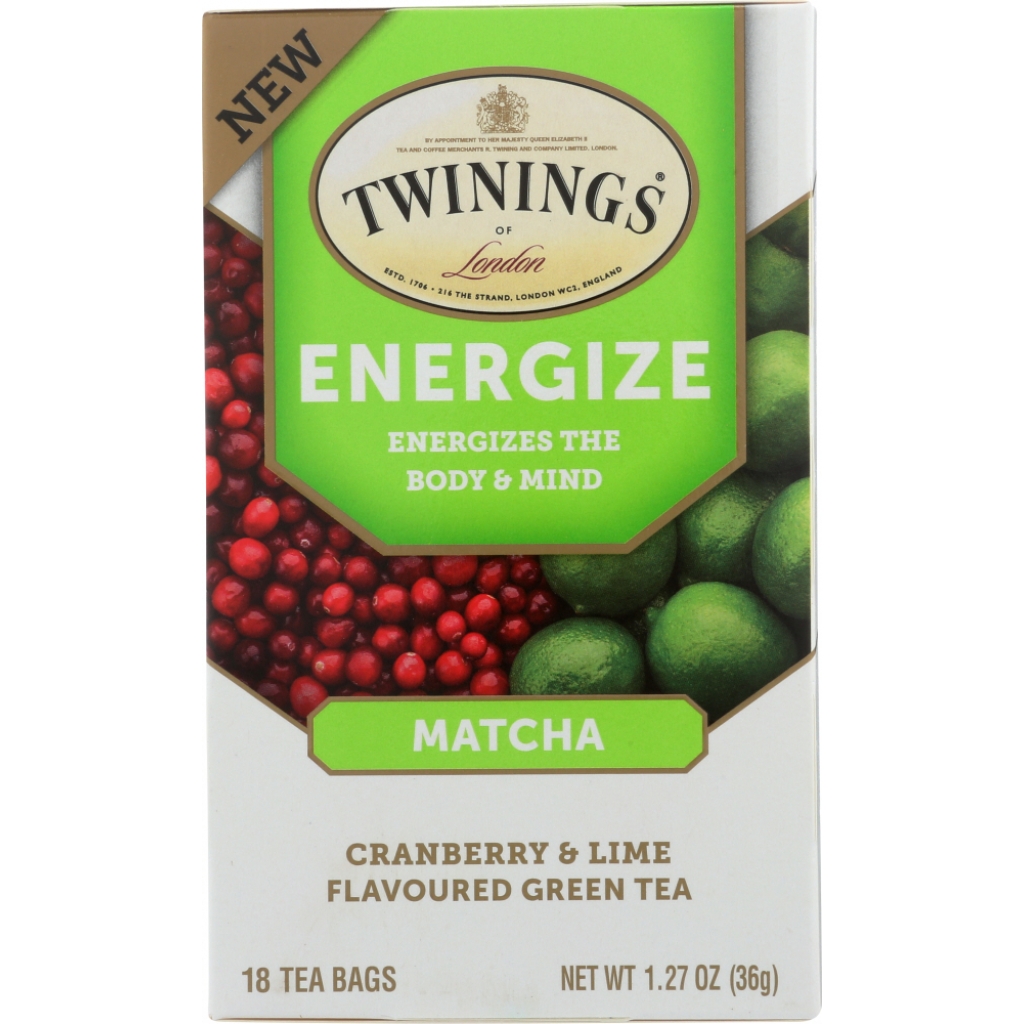 Energize Cranberry & Lime Green Tea with Matcha – 18 Bags