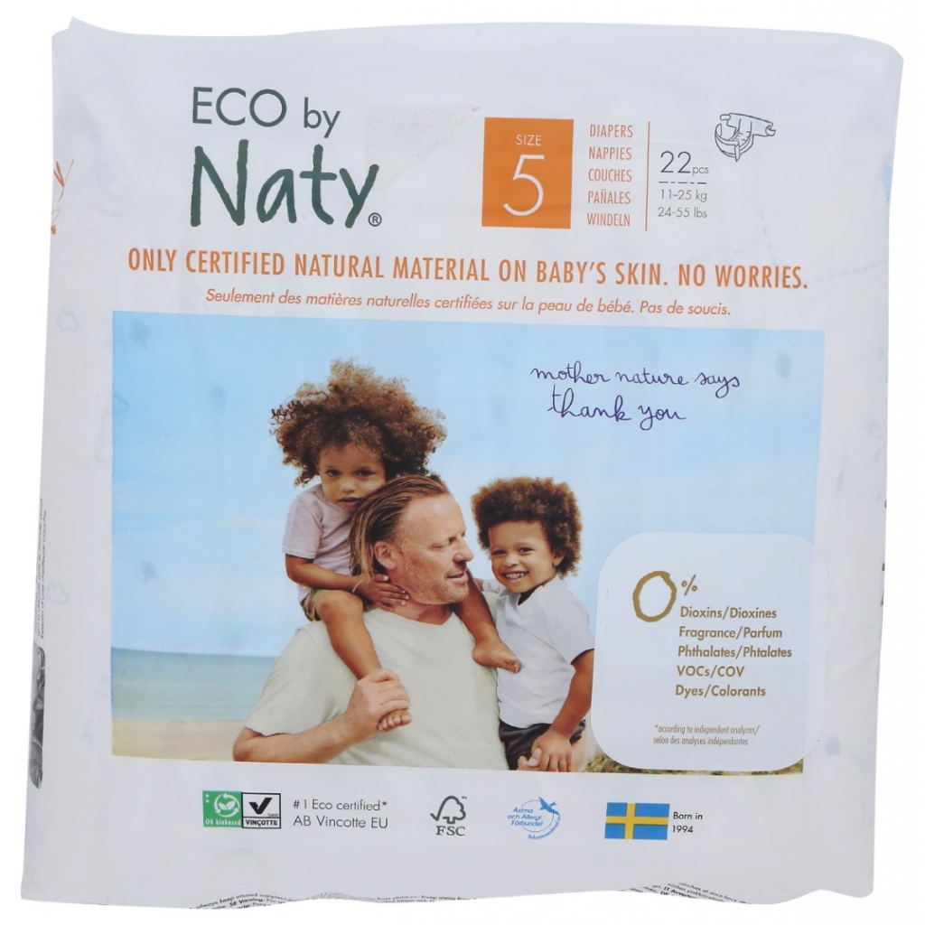 Eco-Friendly Size 5 Diapers - 22 count