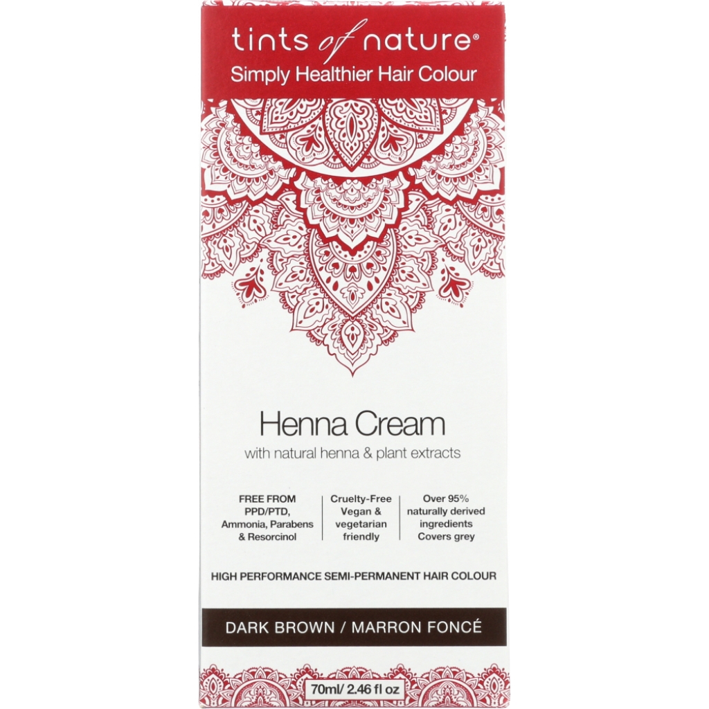 Natural Hair Henna Cream - Dark Brown - 2.460 fl oz