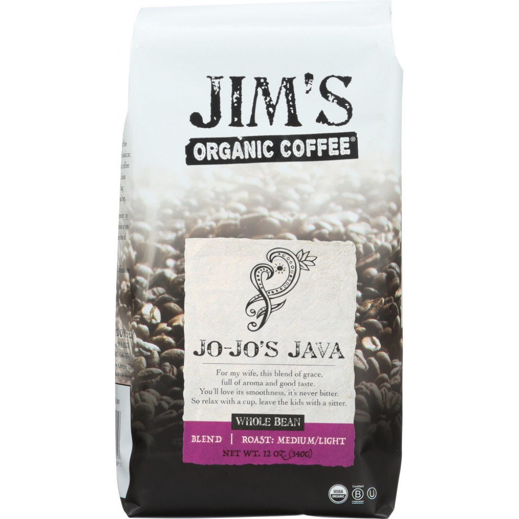 Organic JoJos Java Coffee - Whole Bean, 12 oz