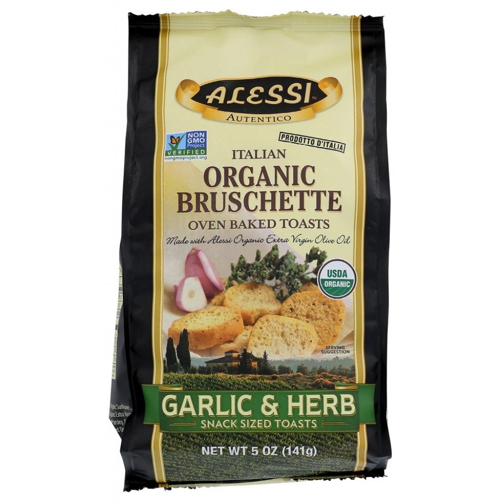 Organic Garlic and Herb Bruschette - Italian Snack, 5 oz