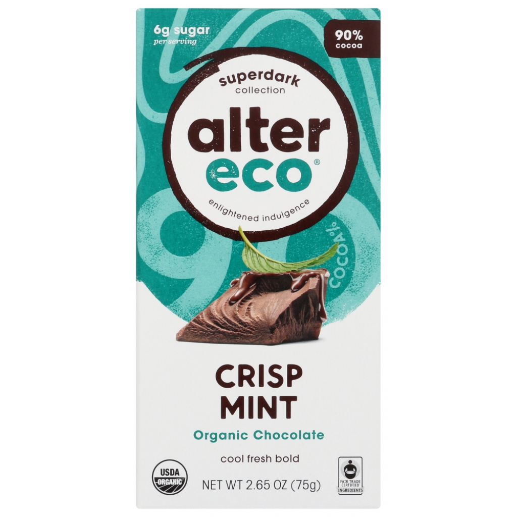 Organic Mint Dark Chocolate Bar - 2.65 oz