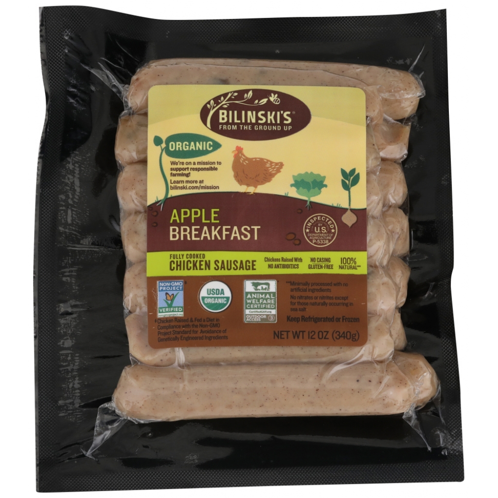 Organic Apple Breakfast Chicken Sausage - 12 oz