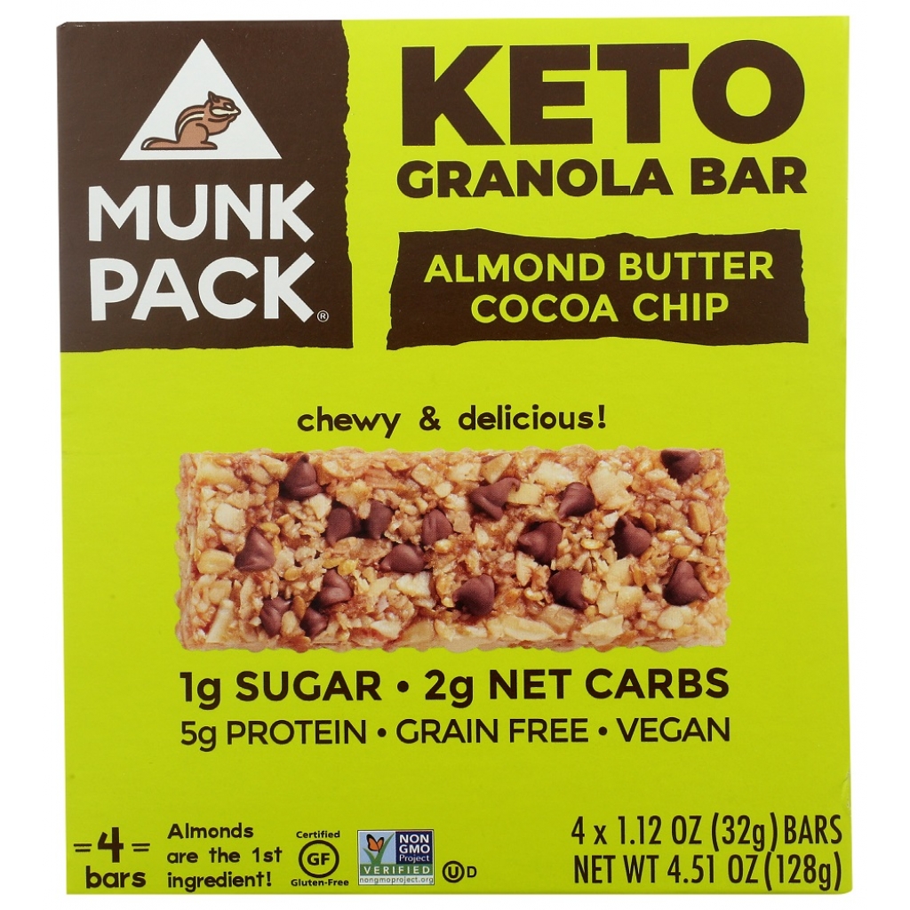 Almond Butter Cocoa Chip Keto Granola Bars - 4 Pack, 4.51 oz