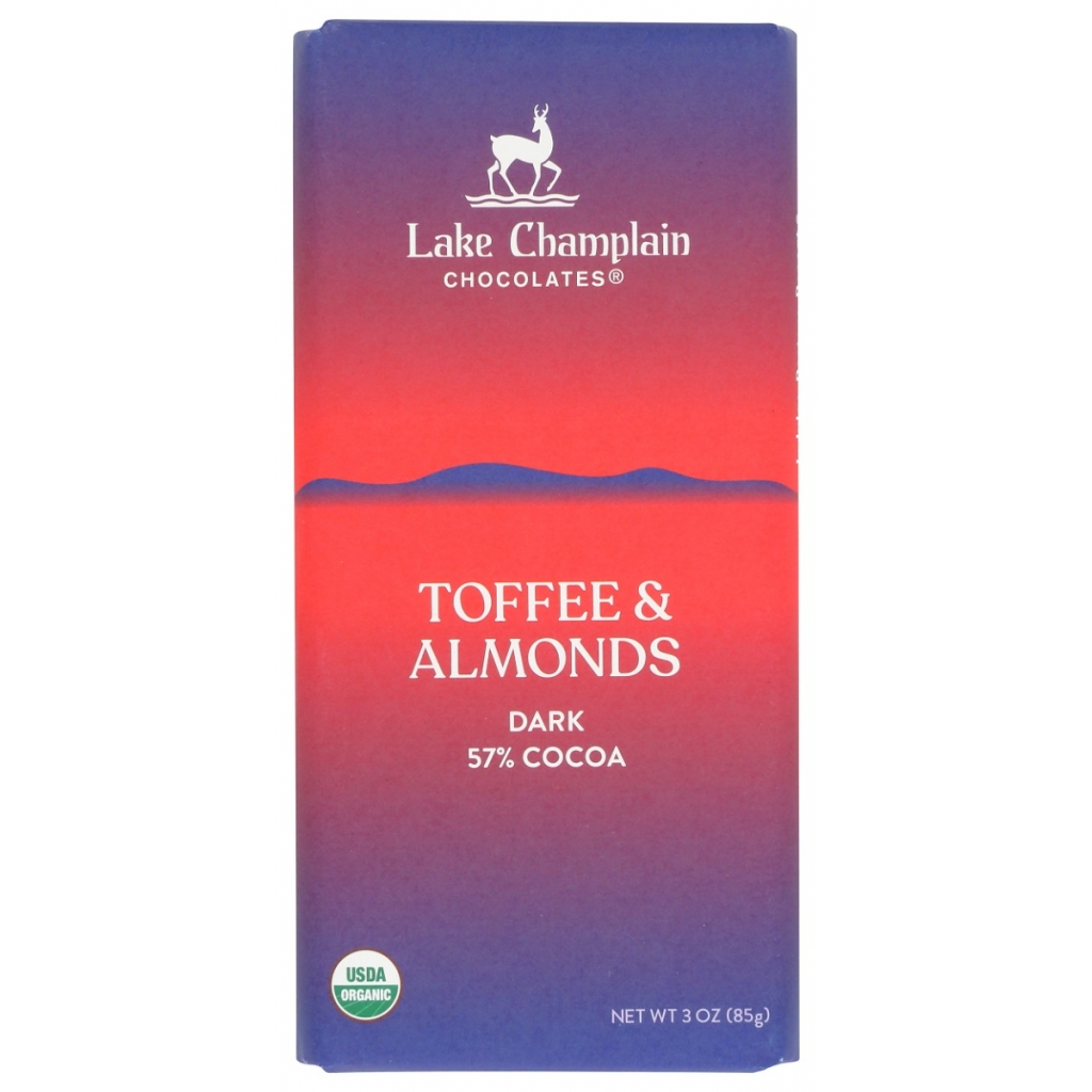 Crunchy Organic Dark Chocolate Toffee Almonds Bar - 3 oz