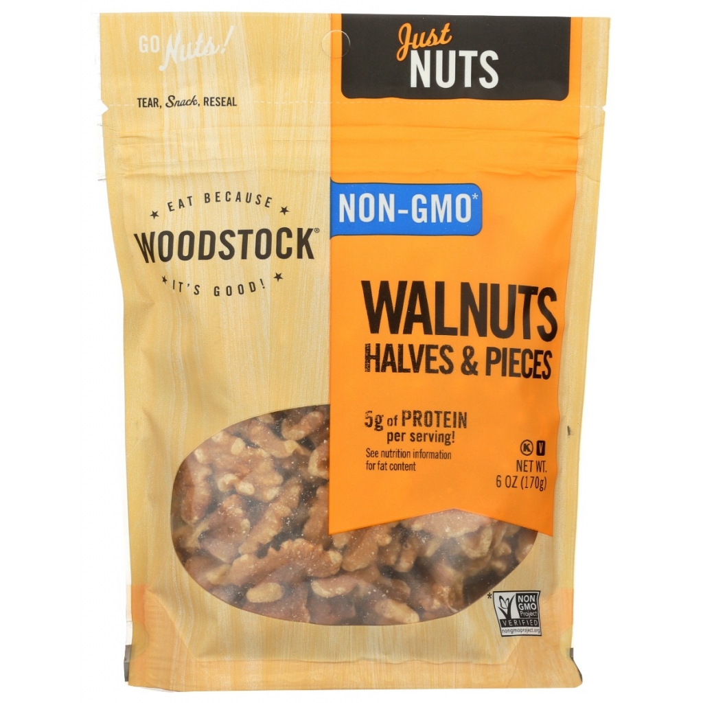 Organic Walnut Halves and Pieces, 6 oz