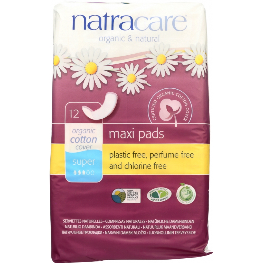 Super Natural Maxi Pads - 12 pc