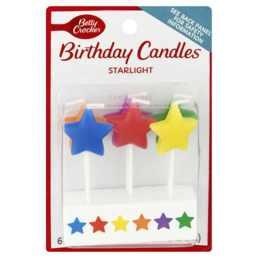 Star Light Birthday Candles - 6 pc