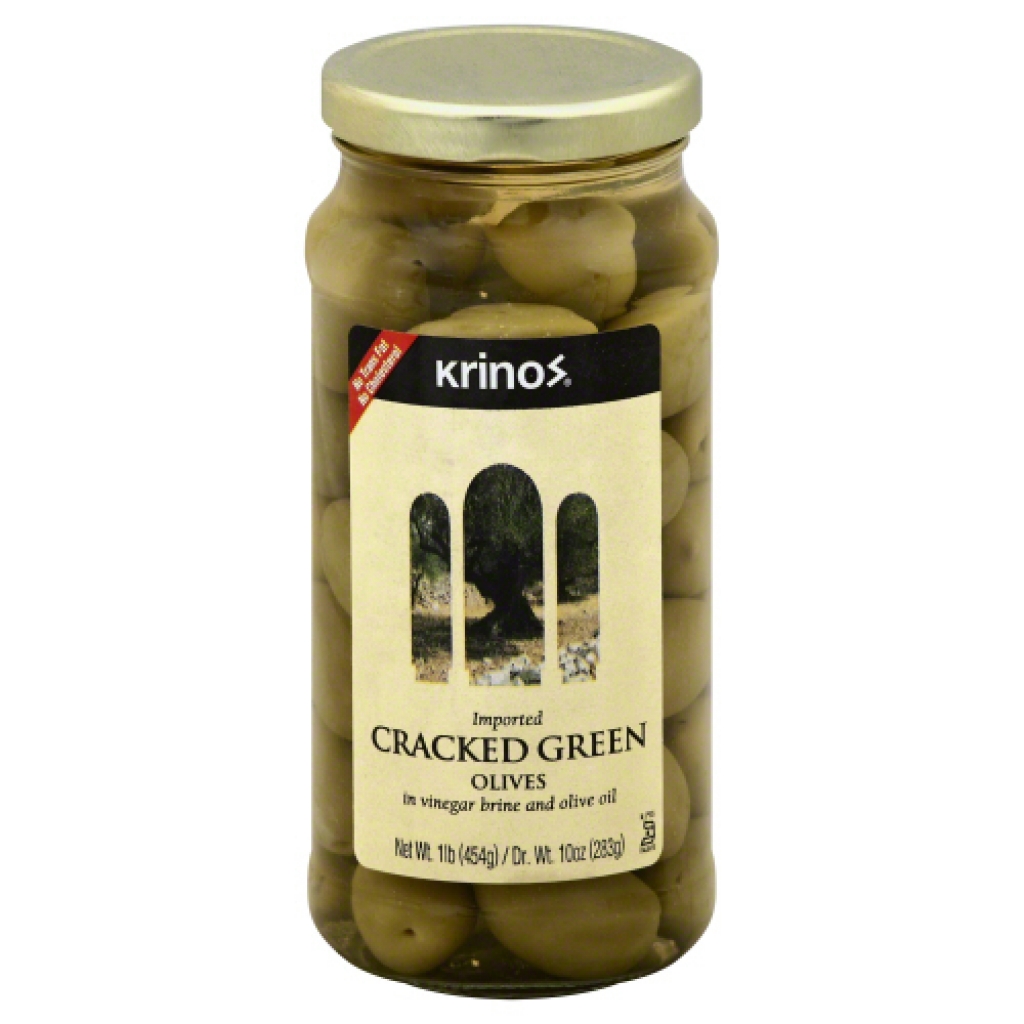 Spicy Cracked Green Olives - 16 oz