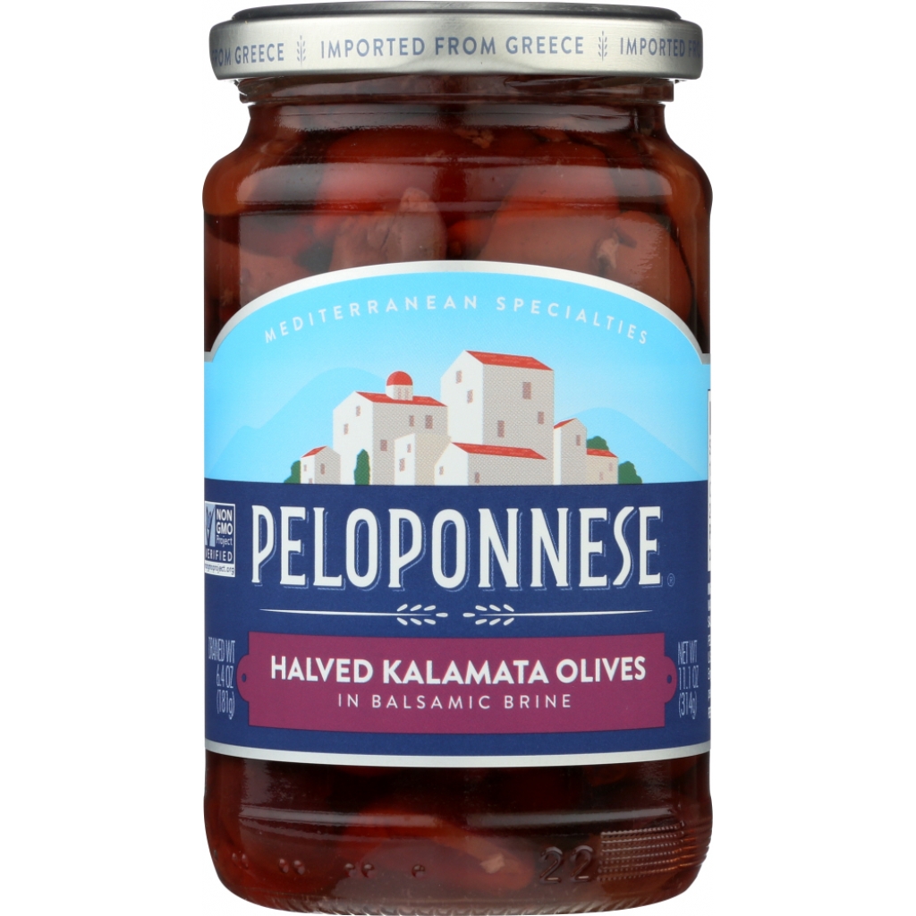 Peloponnese Kalamata Olives Halved, 6.4 oz