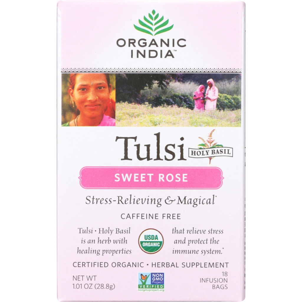 Organic Tulsi Sweet Rose Tea, 18 Bags