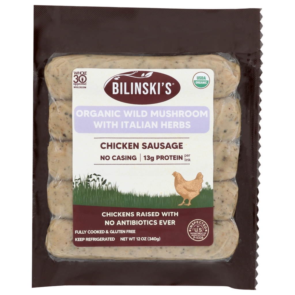 Organic Wild Mushroom Chicken Sausage – 12 oz