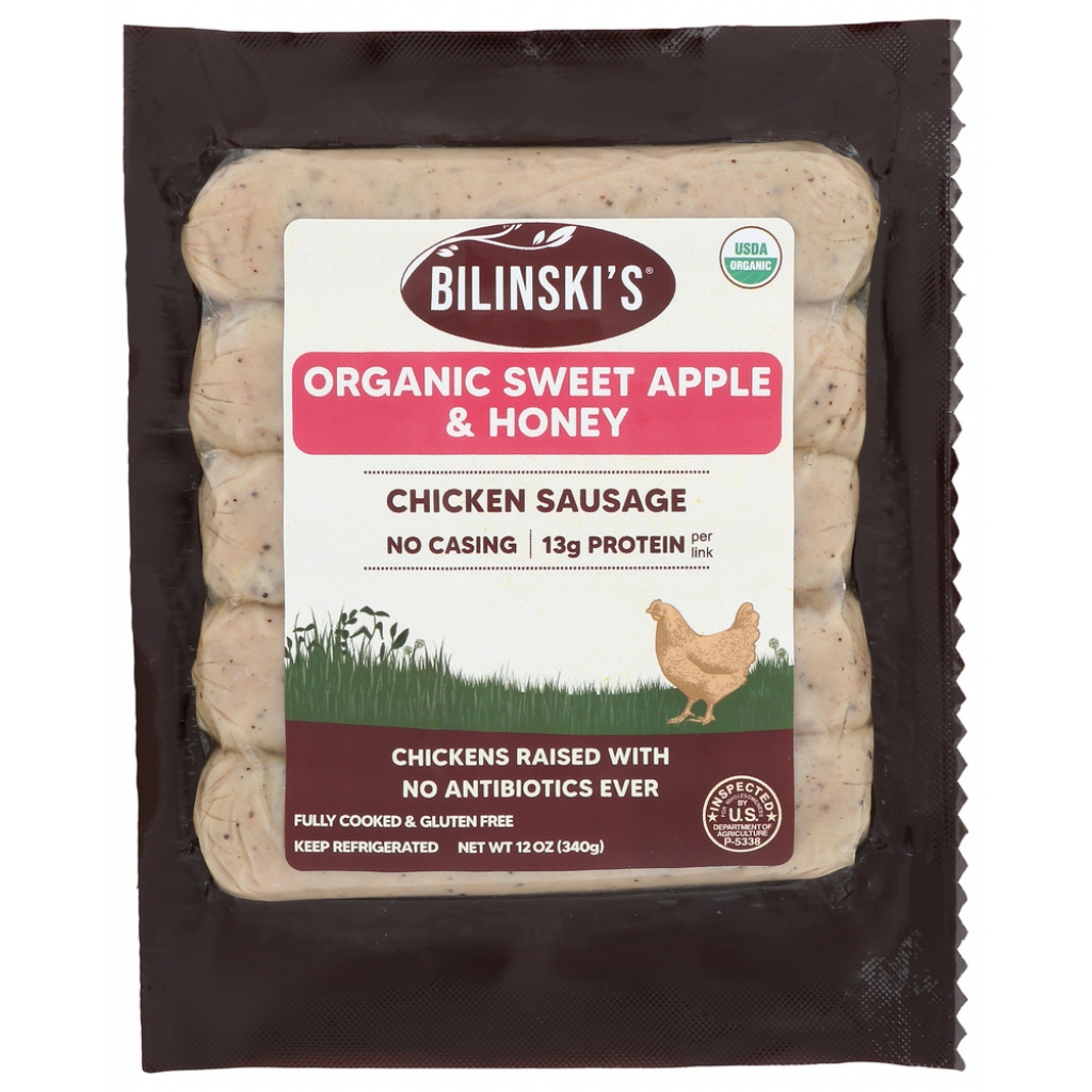 Organic Apples & Honey Chicken Sausage - 12 oz