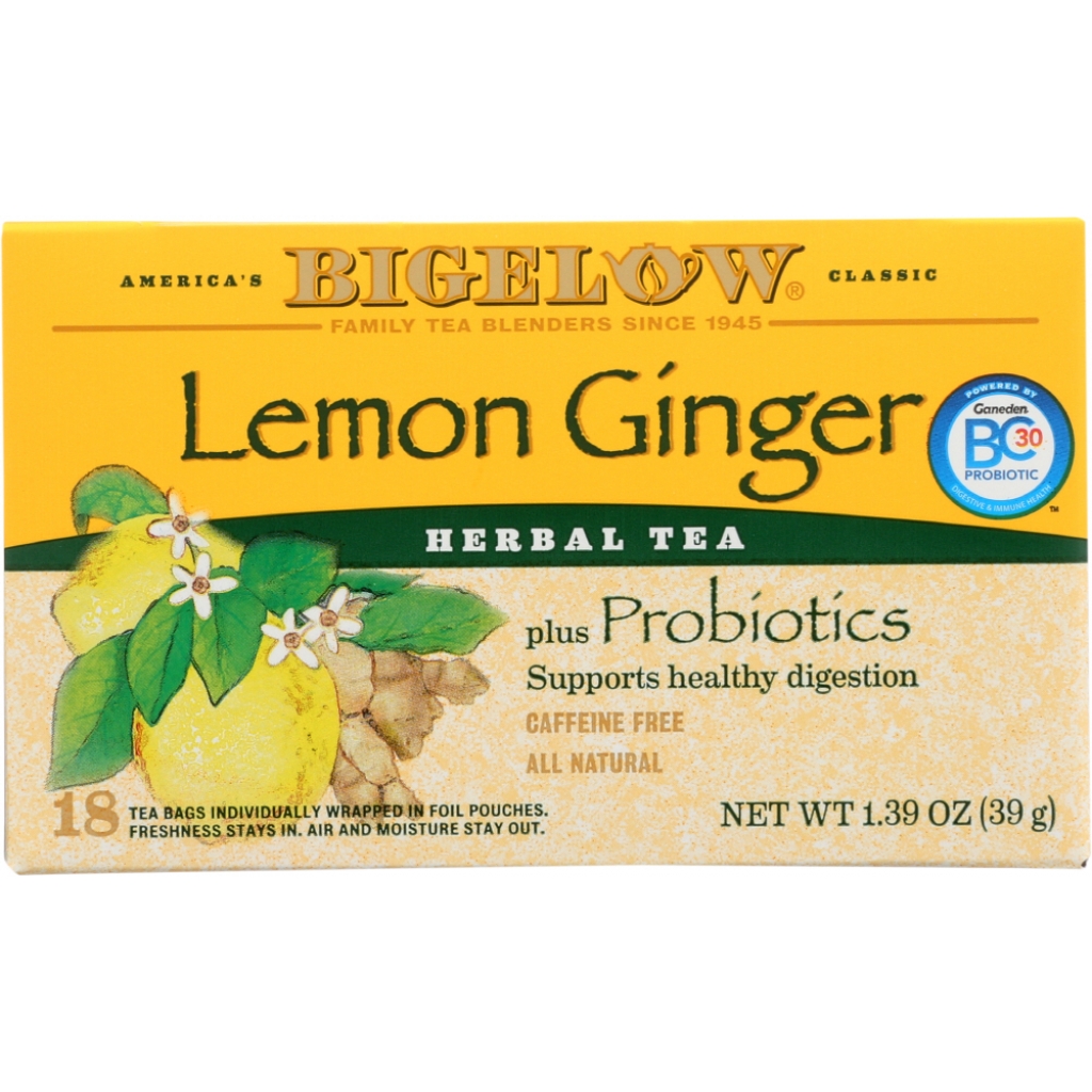 Lemon Ginger Plus Probiotics Herbal Tea - 1.39 oz