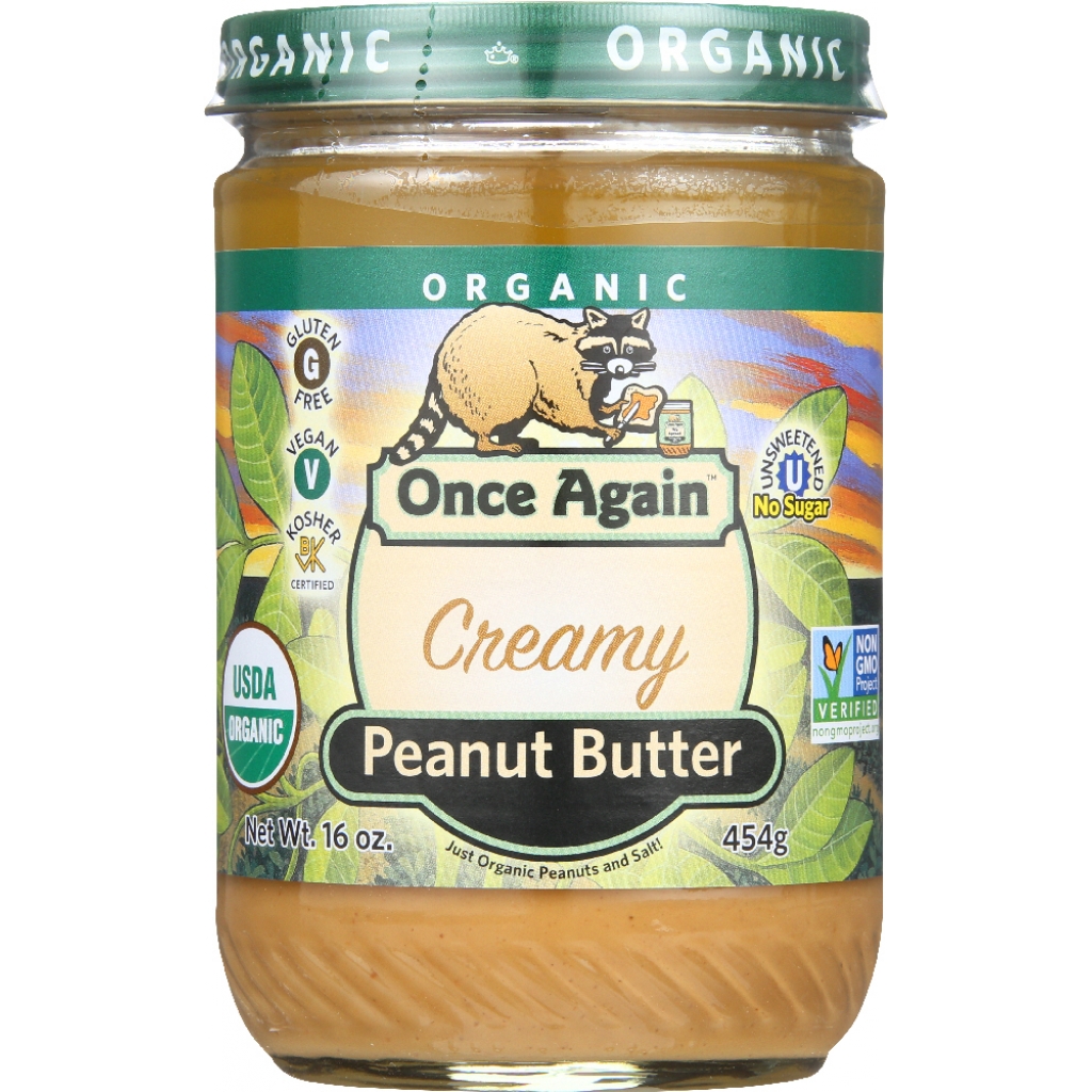 Organic Smooth Peanut Butter – Delicious Spread, 16 oz