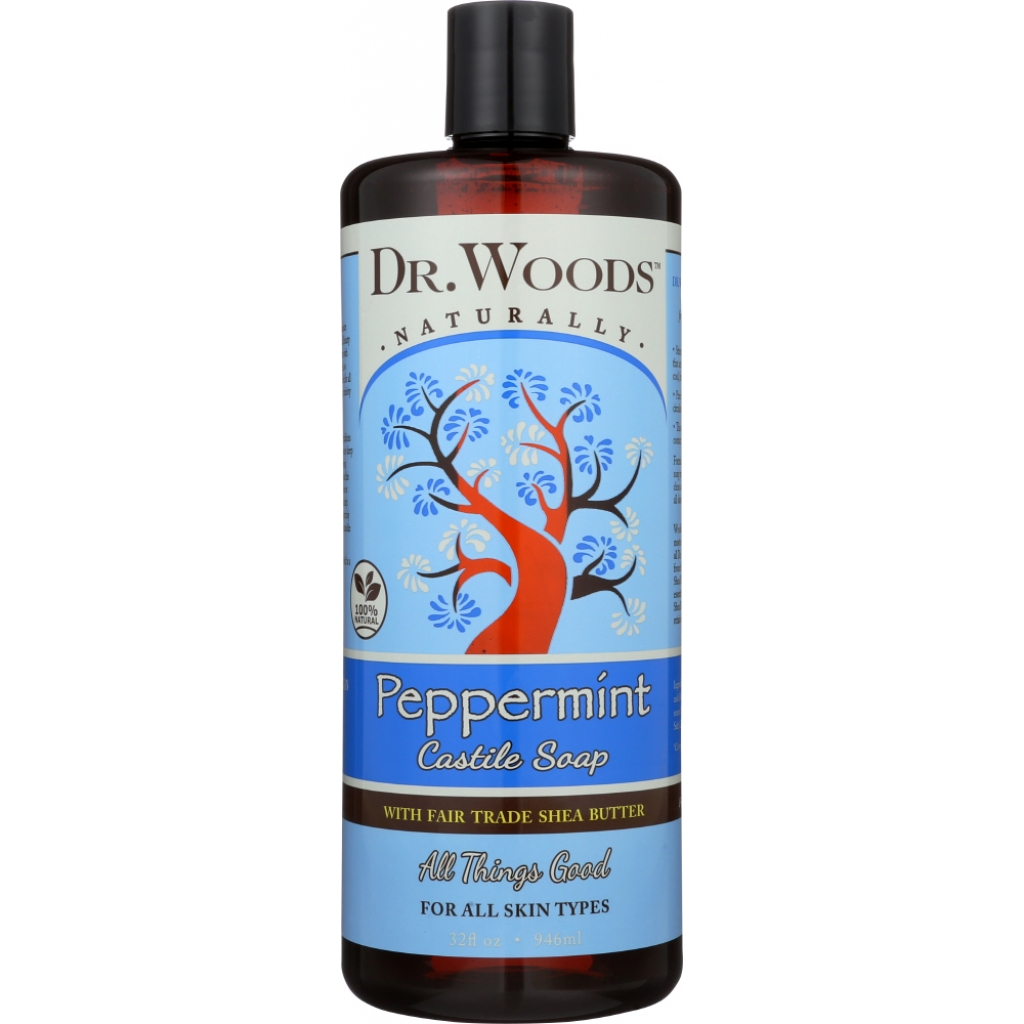 Peppermint Liquid Castile Soap with Shea Butter - 32 oz