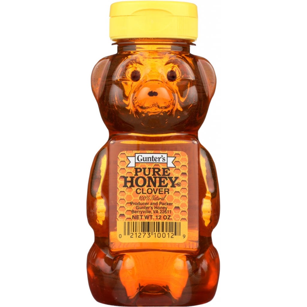 Gunter's Organic Clover Honey Bear, 12 oz