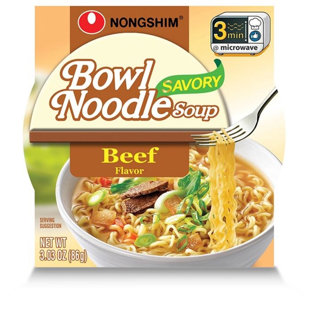 Nongshim Savory Beef Bowl Noodle Soup, 3.03 oz