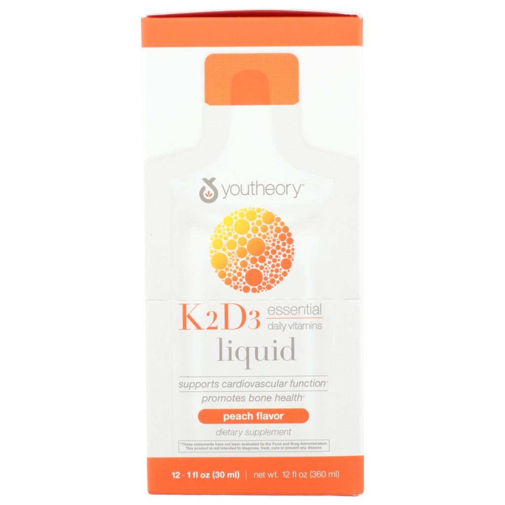 K2D3 Liquid Vitamin with Peach Flavor, 12 fl oz