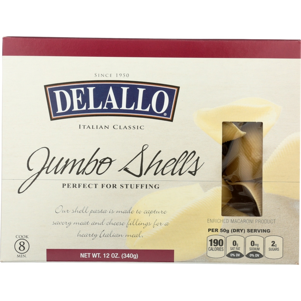 DeLallo Jumbo Shells Pasta - 12 oz