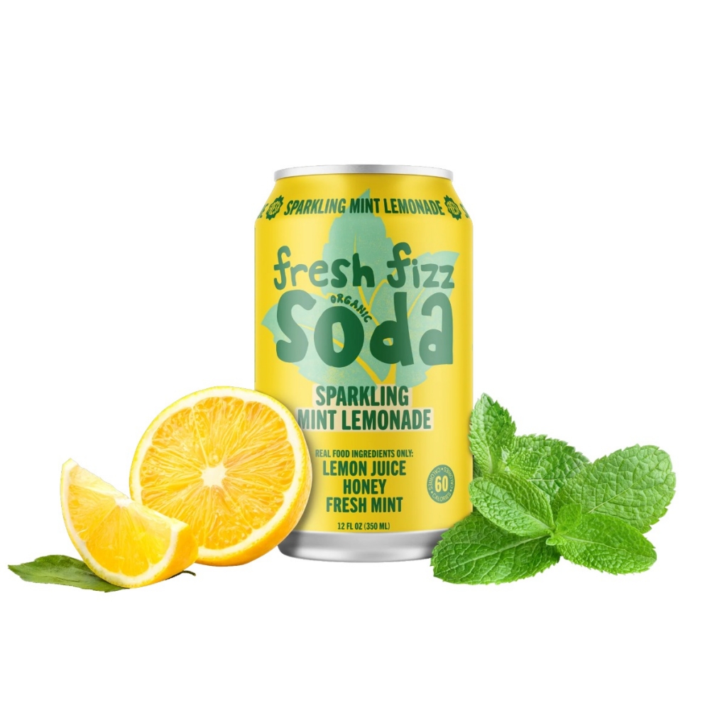 Sparkling Lemon Mint Soda Beverage, 12 fo