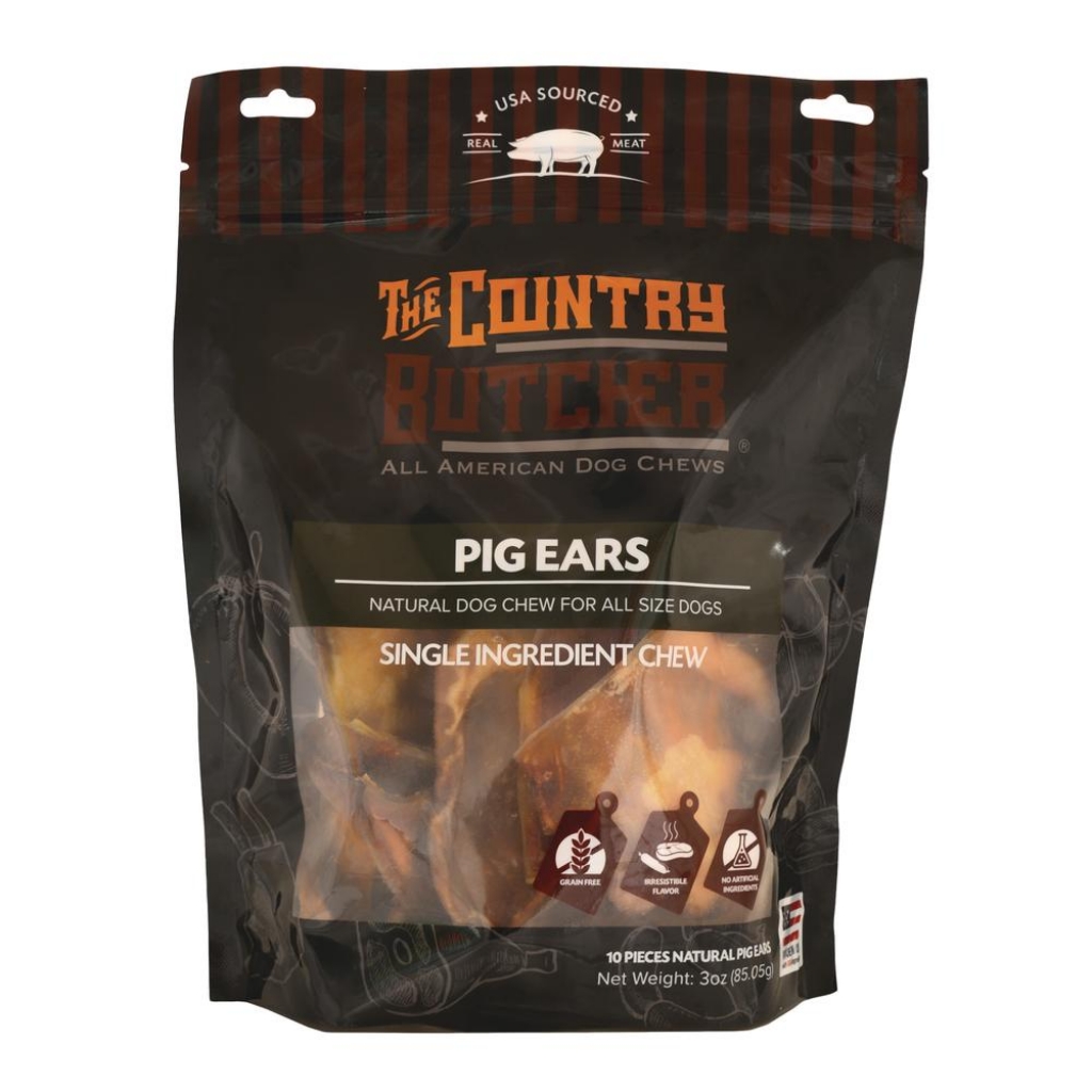 Jumbo Dog Chew Pig Ears - 10 Pieces