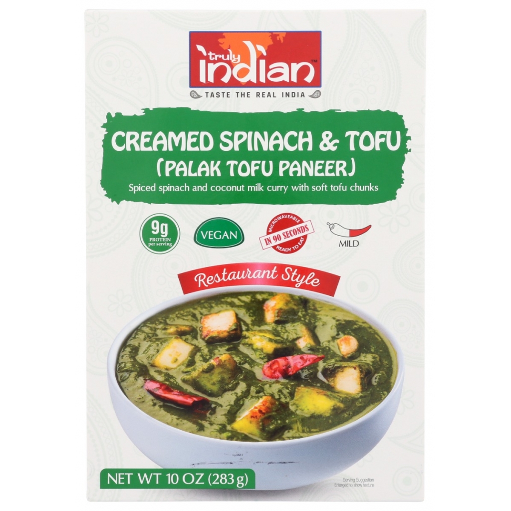 Creamed Spinach and Protein Curry - Palak Tofu Paneer - 10 oz