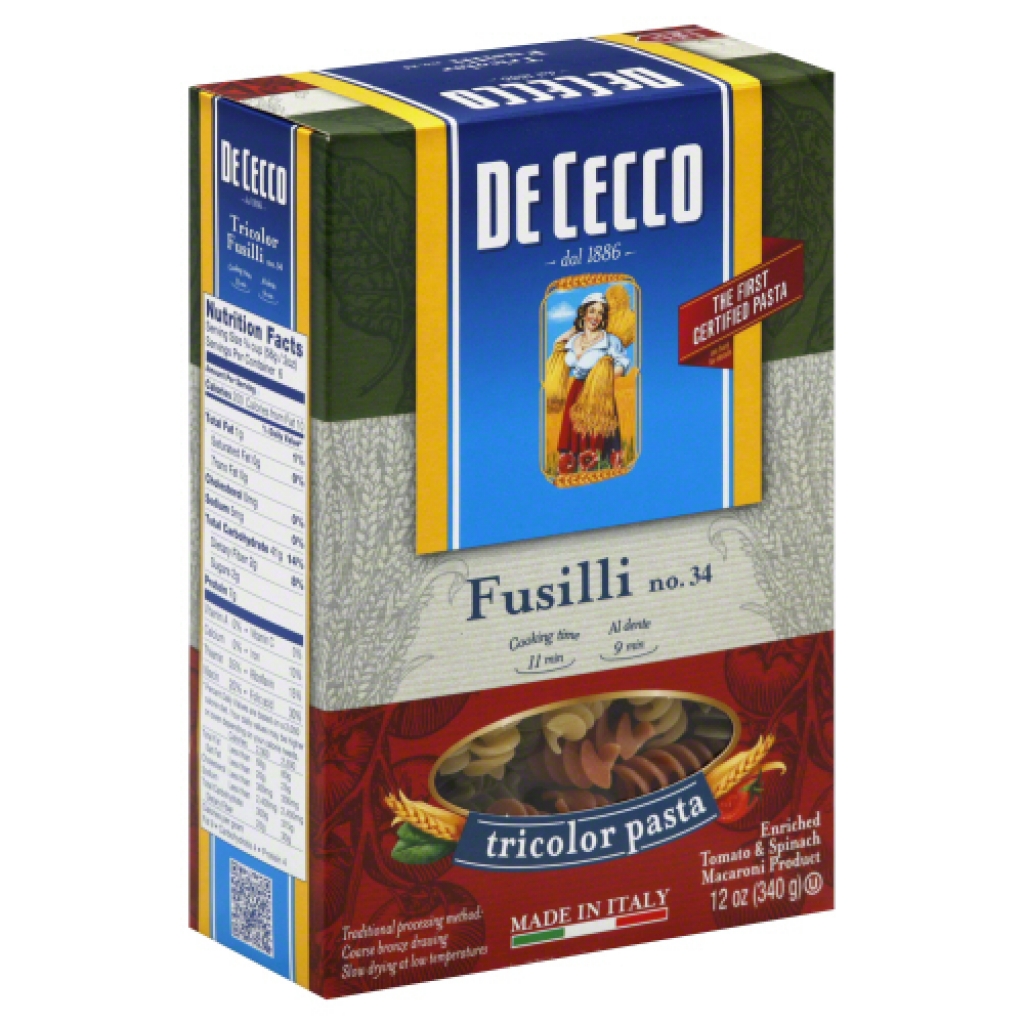 Fusilli Tricolor Pasta, 12 oz