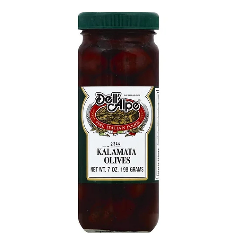 Dell'Alpe Kalamata Olives - Authentic Mediterranean Delicacy, 7 oz