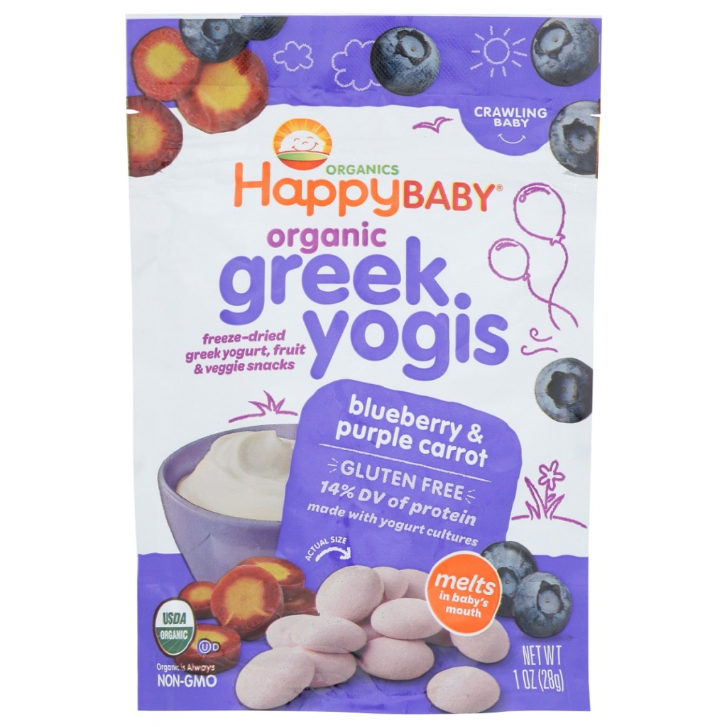 Blueberry and Purple Carrot Organic Greek Yogis for Babies