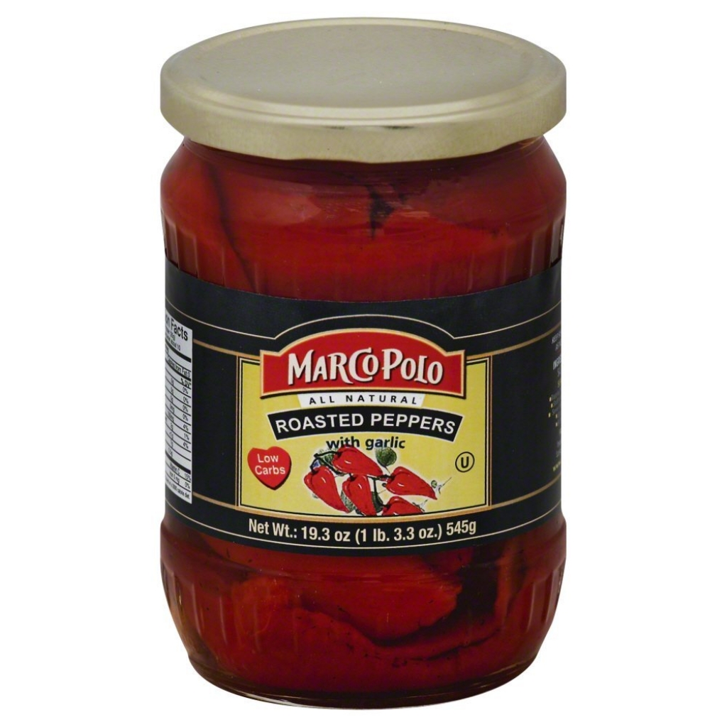 Marco Polo Roasted Red Peppers with Garlic, 19.3 oz