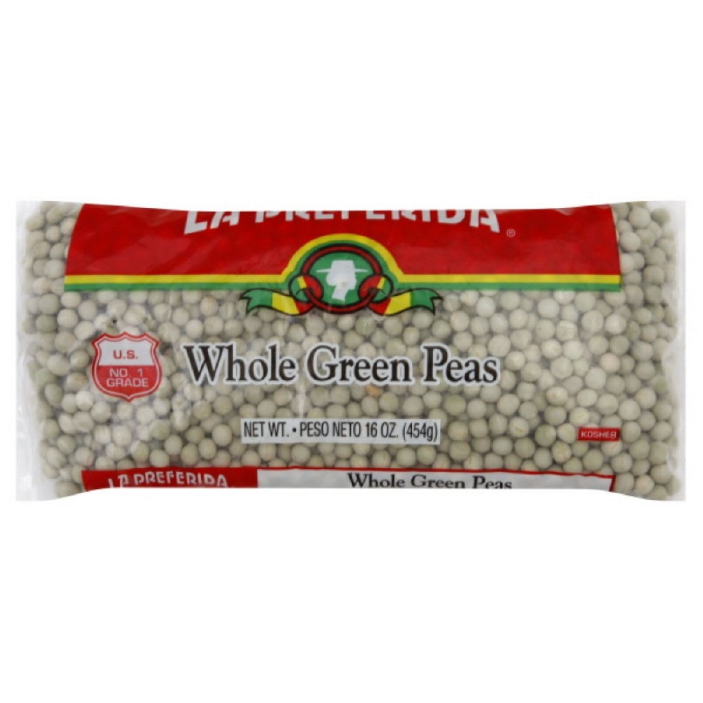 Whole Green Pea Beans in Polybag - 16 oz