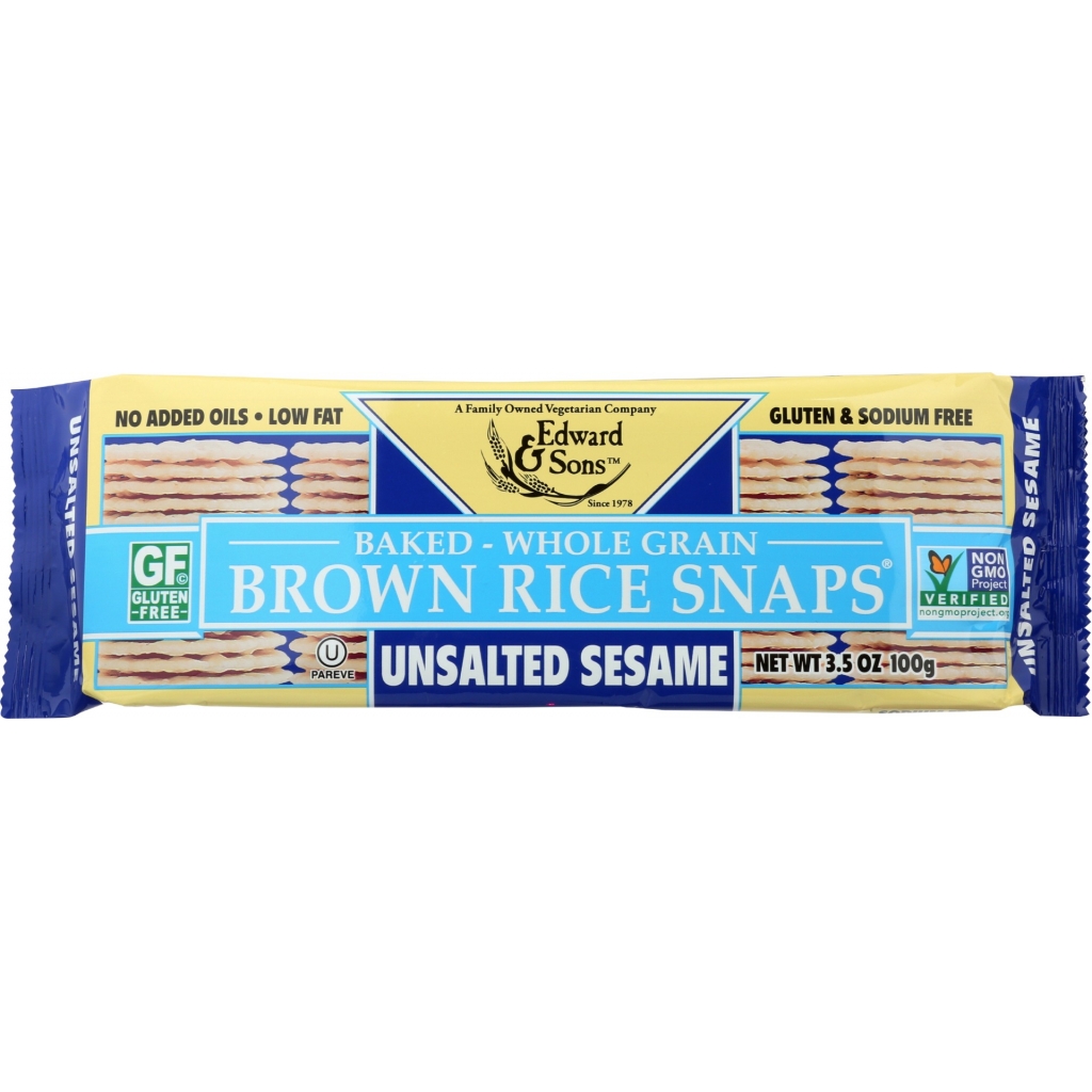 Sesame Rice Snaps, Unsalted, 3.5 oz