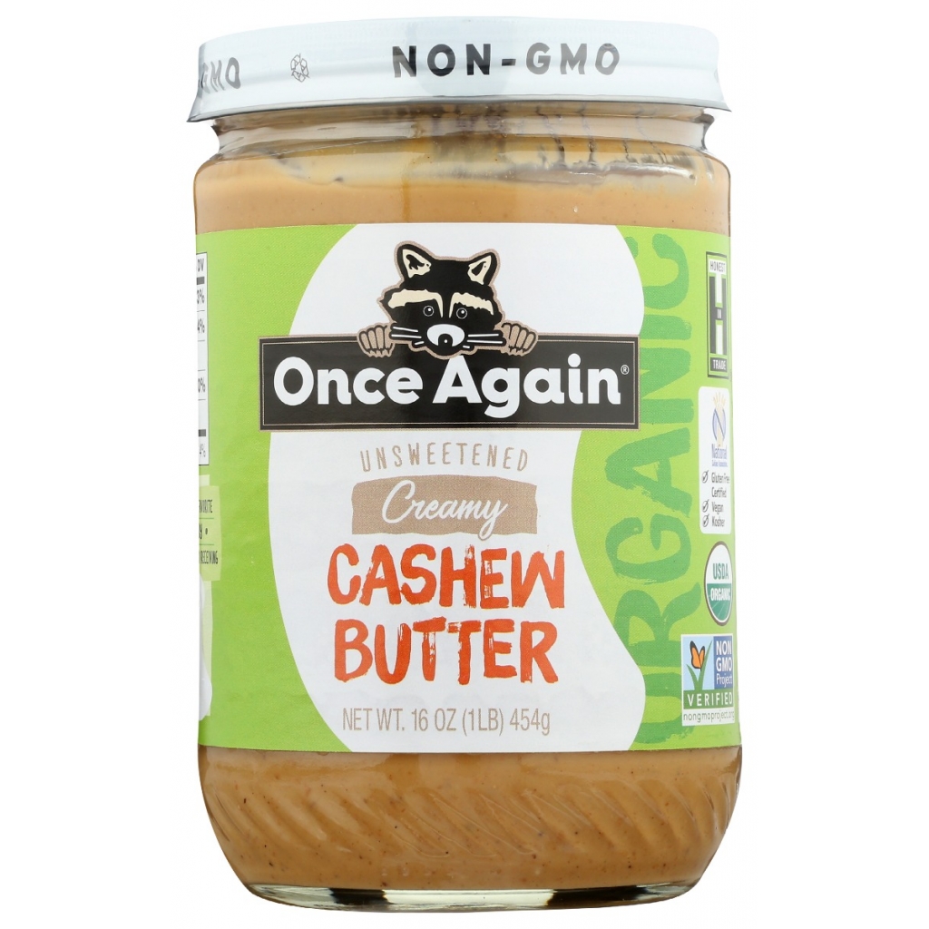 Organic Unsweetened Creamy Cashew Butter, 16 oz