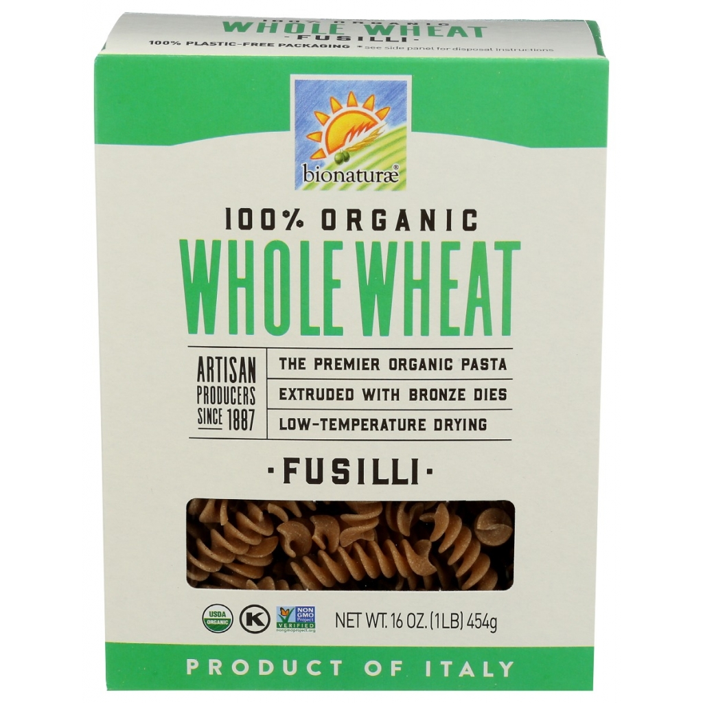 100% Organic Whole Wheat Fusilli - 16 oz