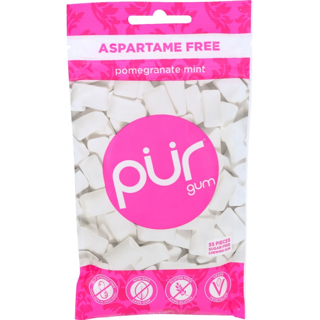 Sugar-Free Pomegranate Mint Gum - Refreshing Flavor, 55 Pieces, 2.72 oz