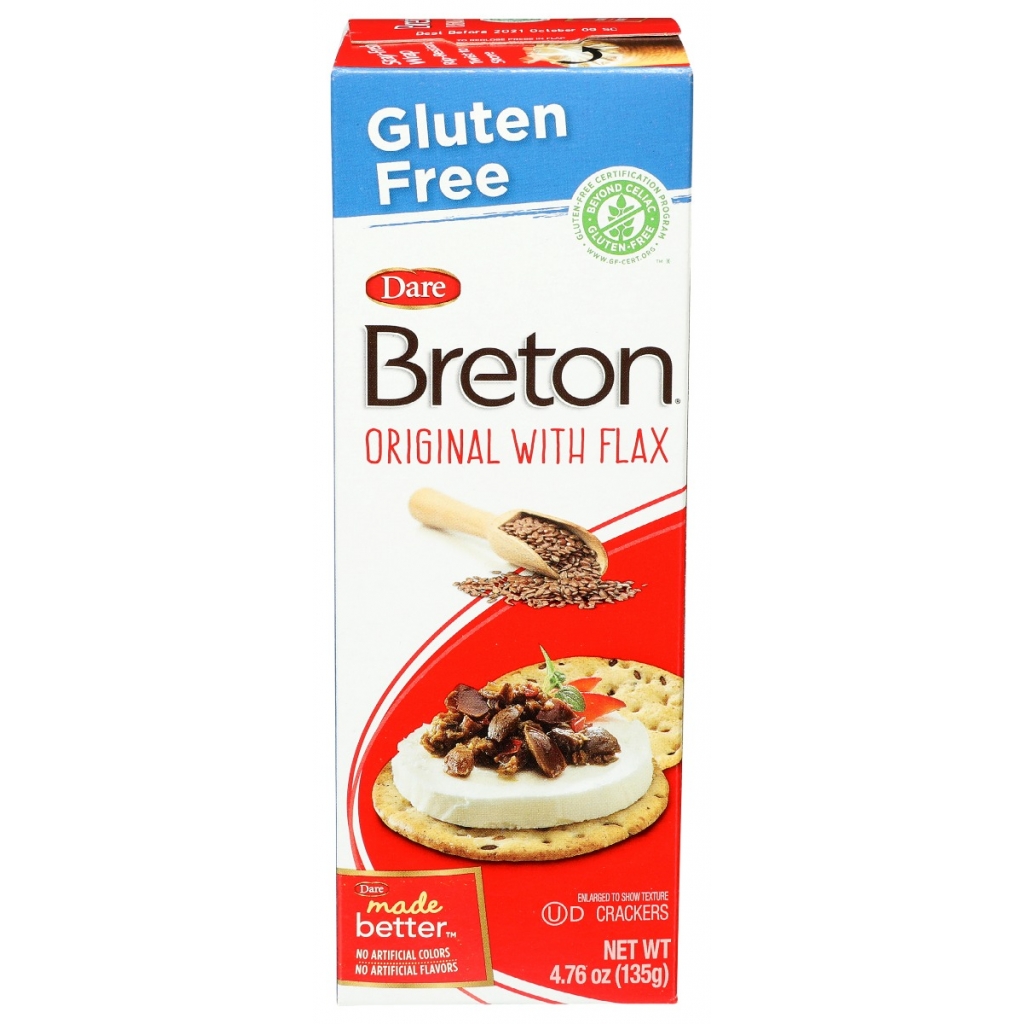 Breton Gluten-Free Original Crackers with Flax - 4.76 oz