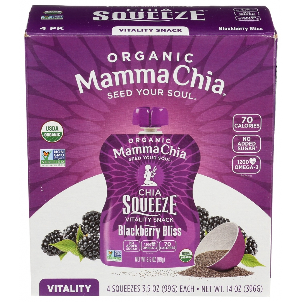 Chia Squeeze Blackberry Bliss - 4 Count, 14 oz