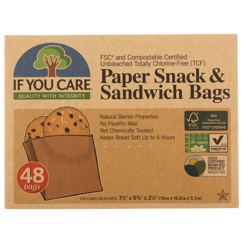 Swedish Unbleached Snack and Sandwich Bags - 48 pc