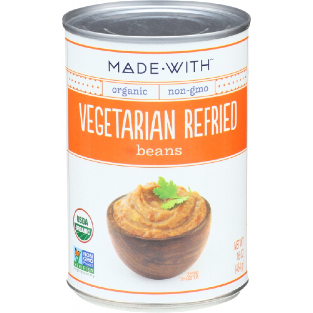 Organic Vegetarian Refried Beans - Flavorful & Nutritious - 16 oz