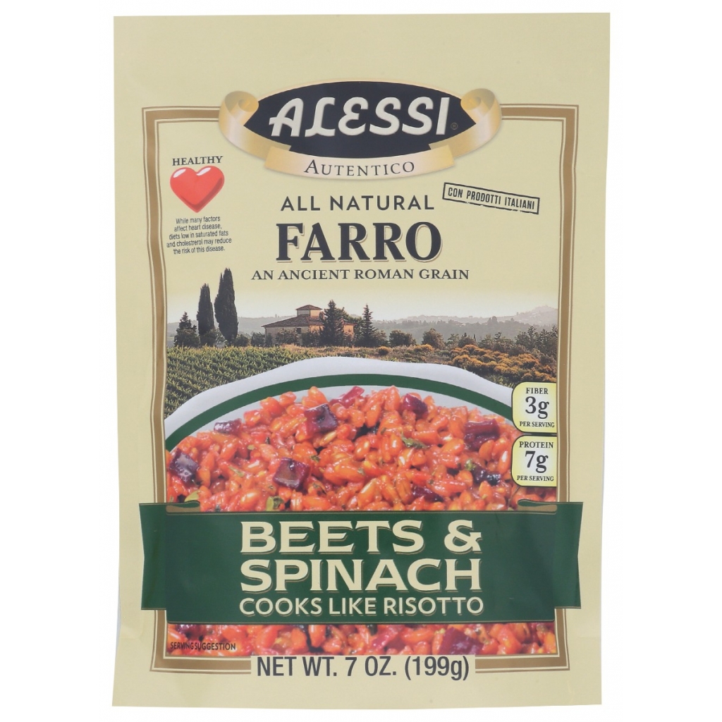 Alessi Organic Farro with Beets & Spinach - 7 oz