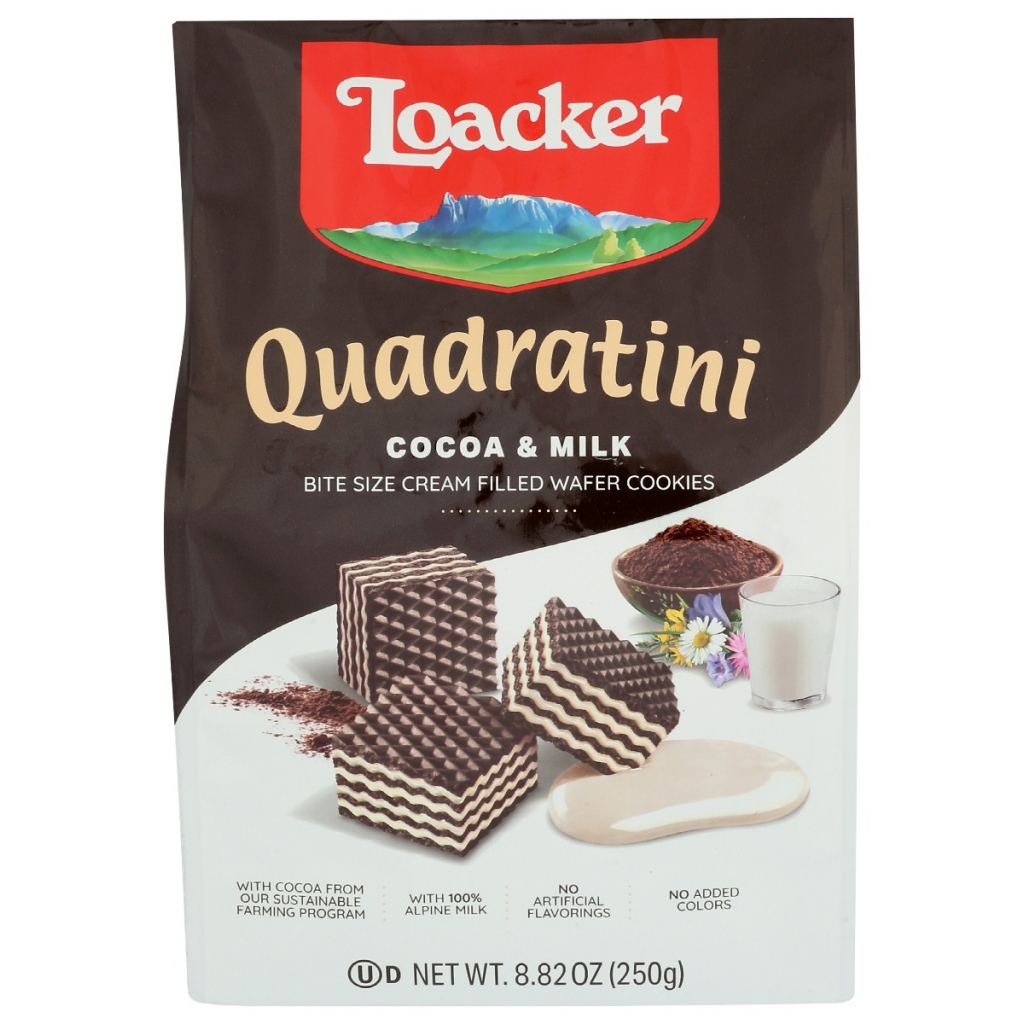 Quadratini Cocoa and Milk Wafers - 8.82 oz