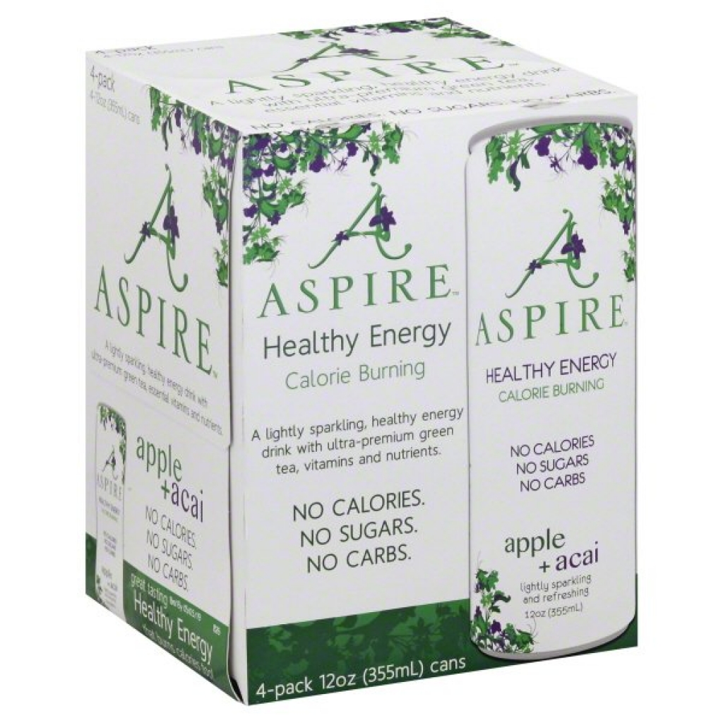 Aspire Sparkling Energy Drink - Apple Acai 4-Pack - 48 fl oz