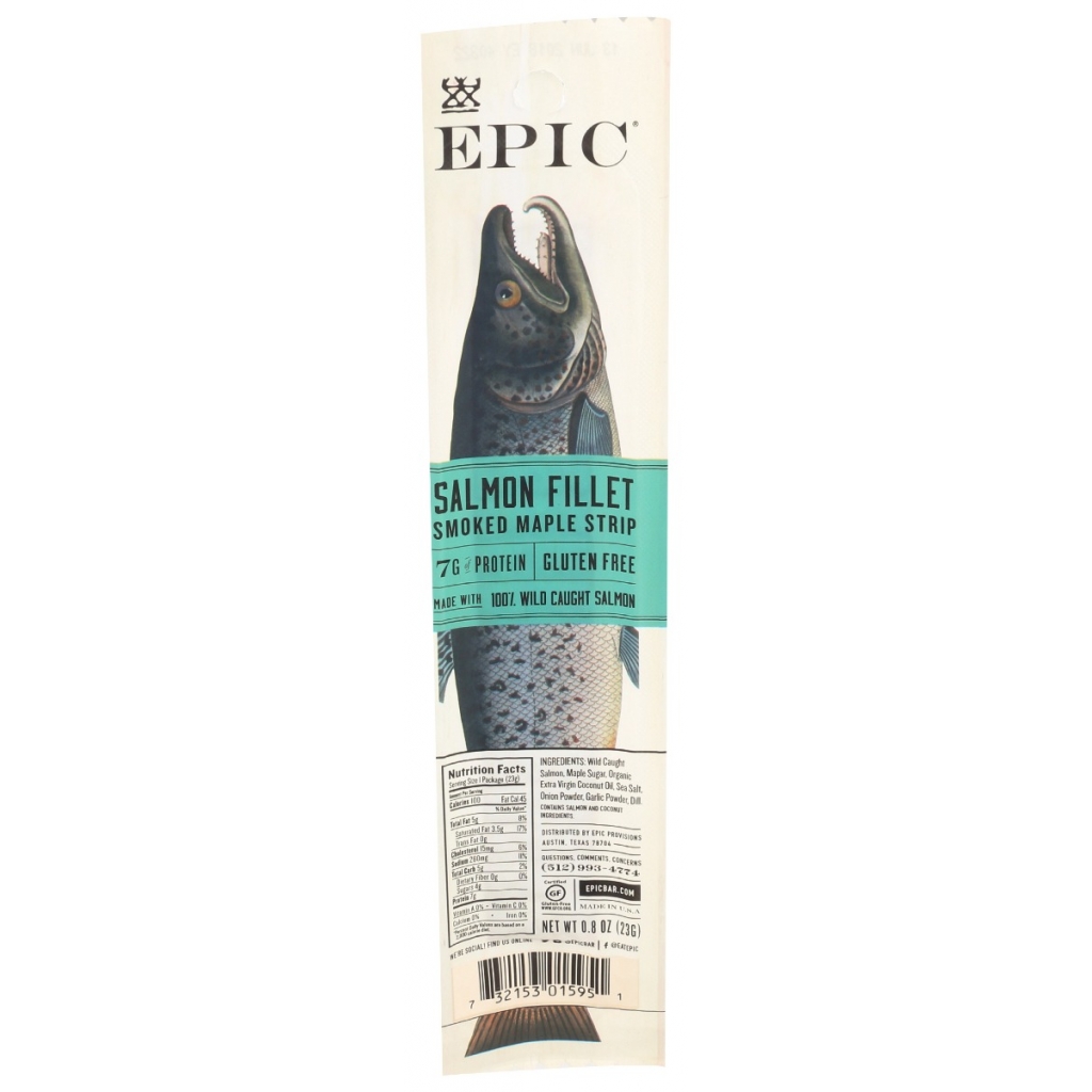 Smoked Maple Salmon Fillet Snacks - 0.8 oz