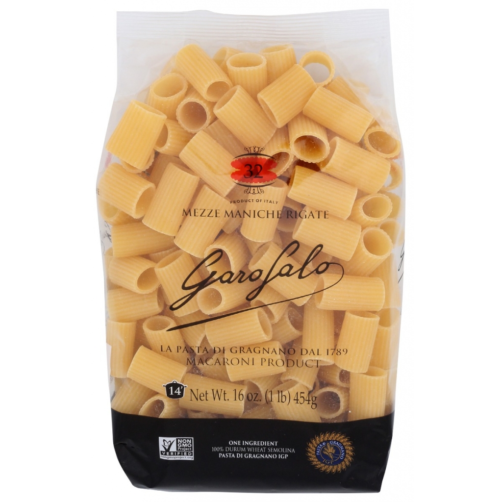 Mezze Maniche Rigate Pasta from Gragnano, 16 oz